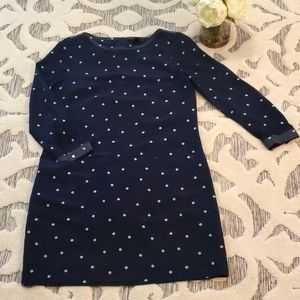 J.Crew Silk Navy Polka Dot Dress Sz 4